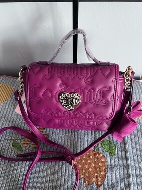 Juicy Couture Pink Quilted Heart Crossbody Bag